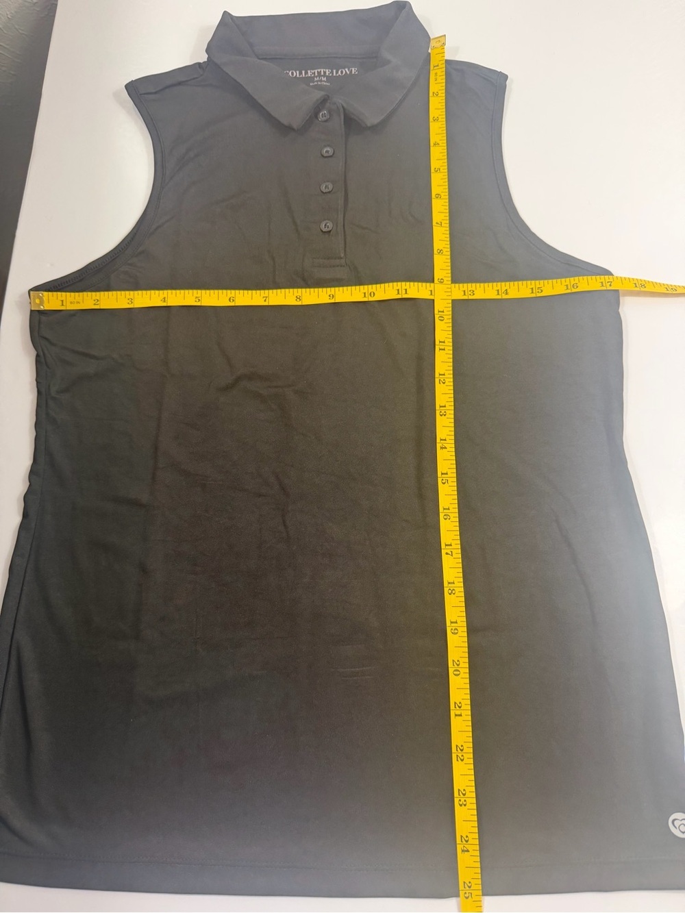 Polo shirt Collette Love Black Sleeveless Quick Dry Stretch M NWOT - Picture 2 of 8